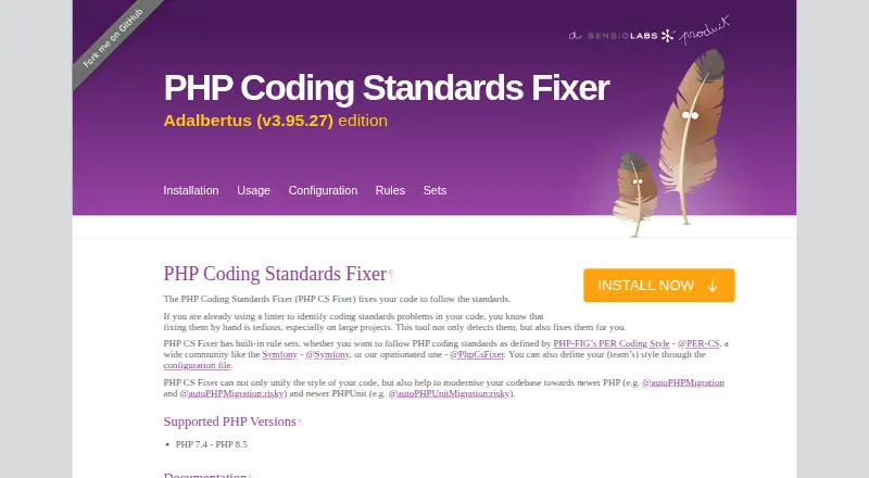 The PHP CS Fixer homepage