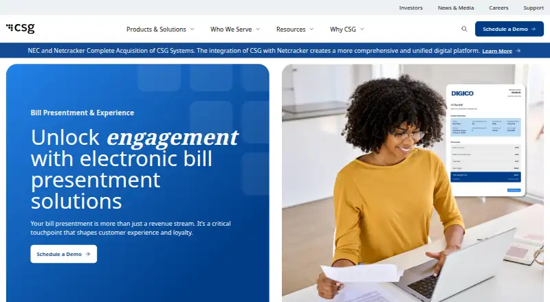 CSG BillPay's website