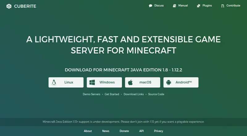 Cuberite's website