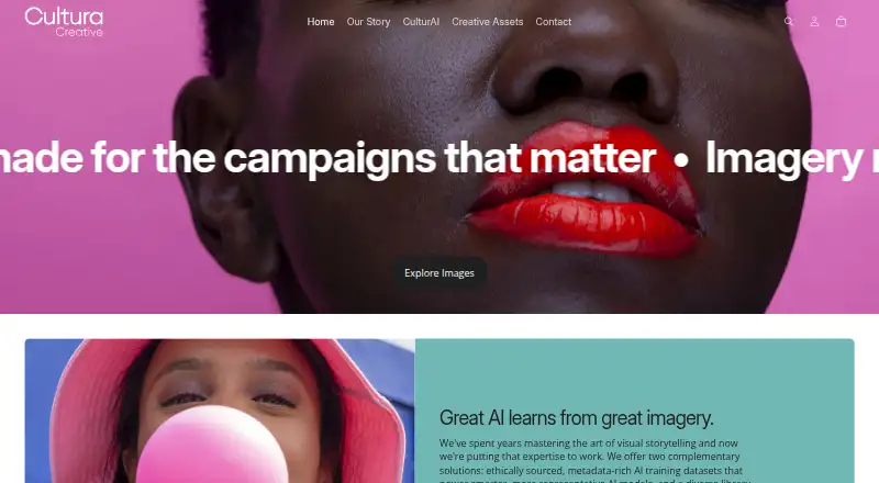 The Cultura Creative homepage