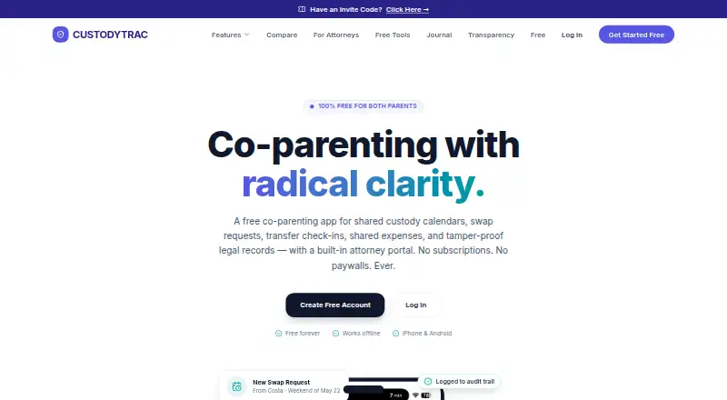 CustodyTrac's website