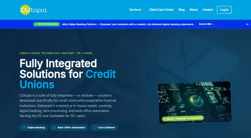 CUtopia Digital Banking's website