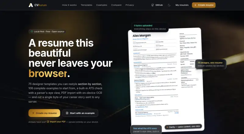 CVAurum's website