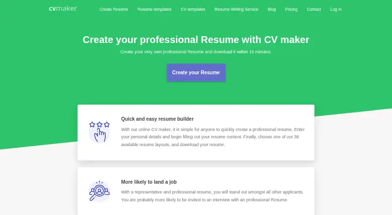 CVMaker's website