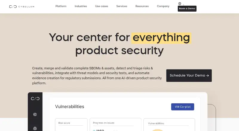 Cybellum Platform's website