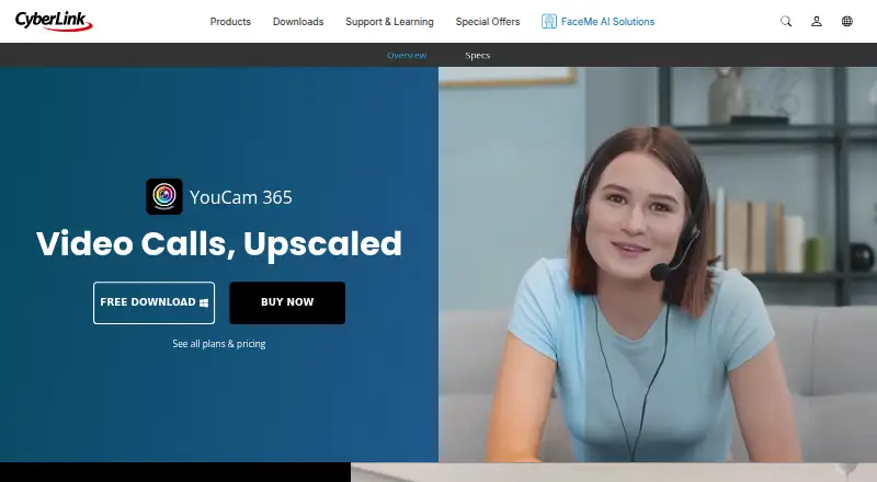 CyberLink YouCam's website