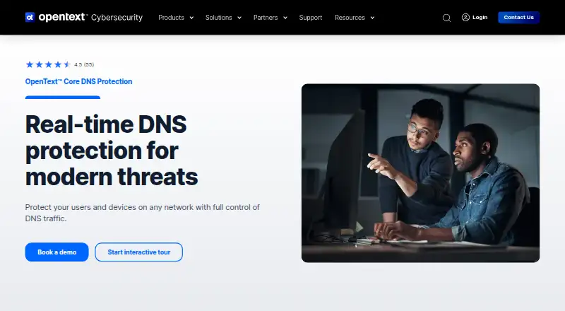 OpenText Core DNS Protection's website