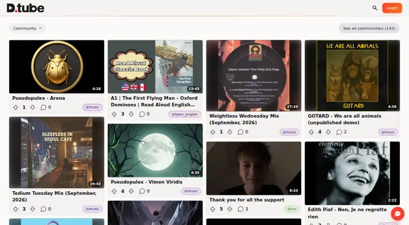 DTube's website