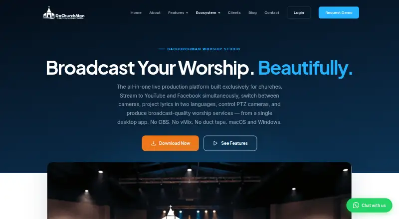 DaChurchMan Worship Studio's website