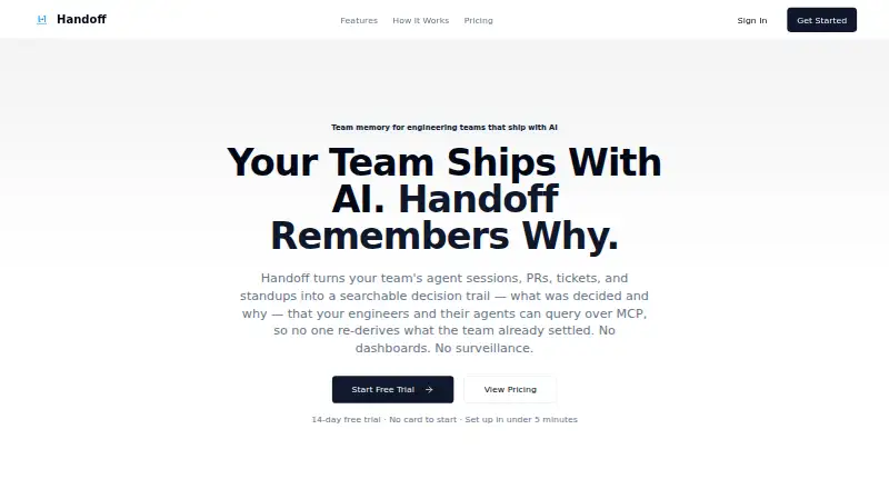 Handoff's website