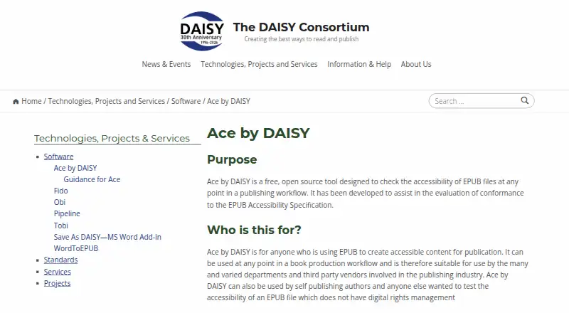 The Ace by DAISY homepage