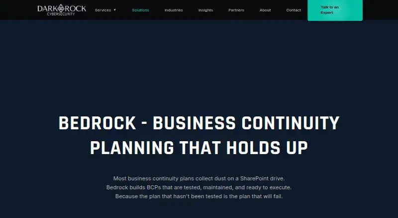 Bedrock's website