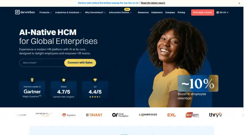The Darwinbox homepage