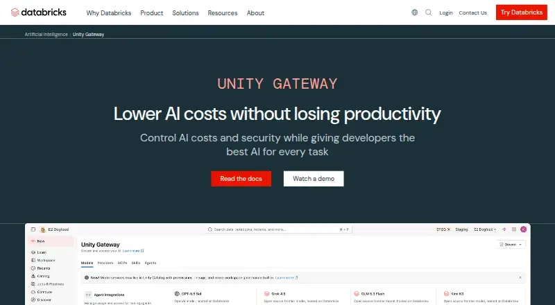 The Unity Gateway homepage
