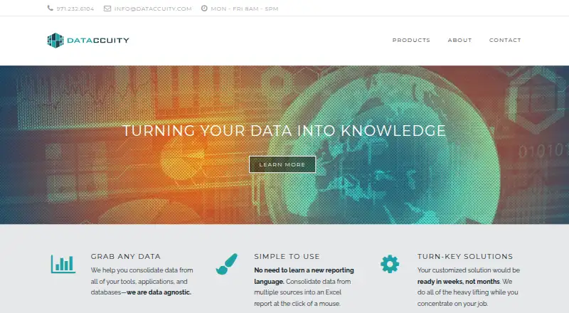 The Dataccuity homepage