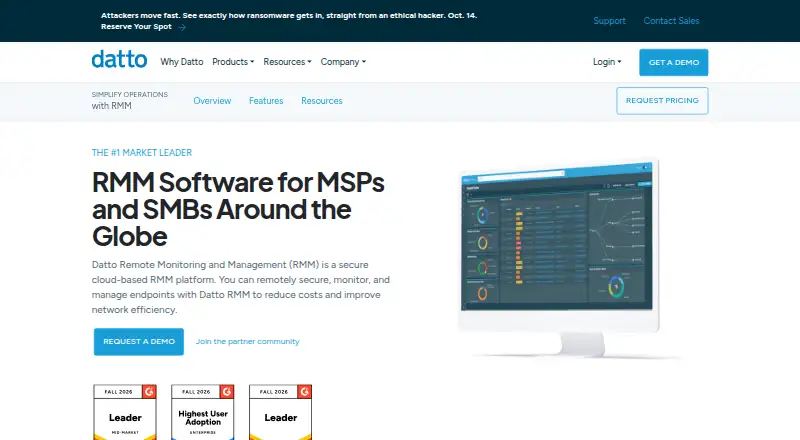 Datto RMM's website