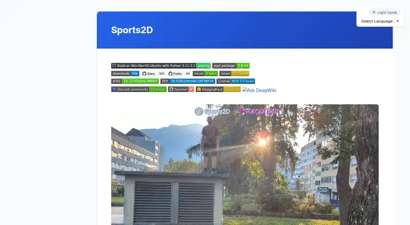 Sports2D's website