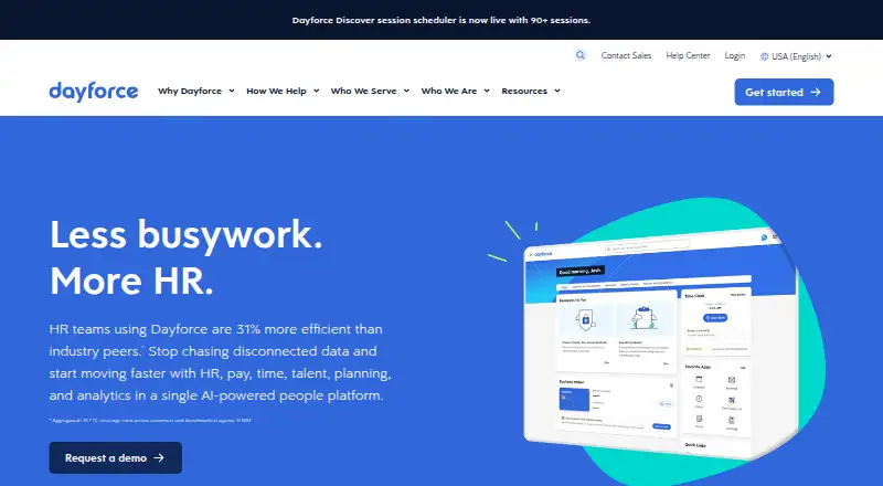 The Dayforce HR Service Delivery homepage