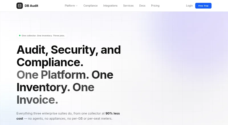 The DB Audit homepage