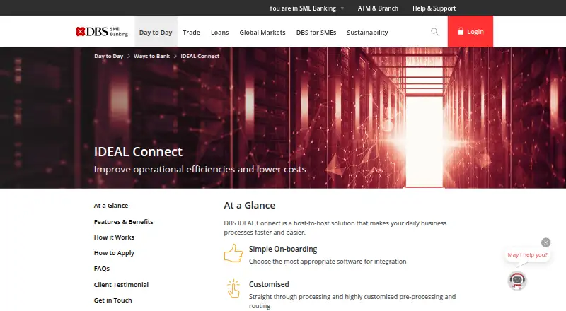 DBS IDEAL Connect's website