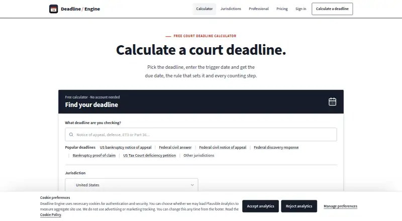 Deadline Engine's website