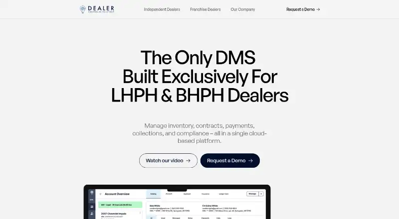 Dealer Controlled Systems's website