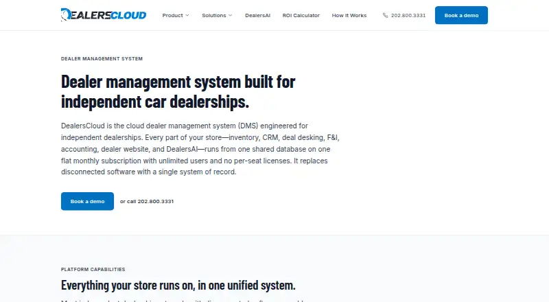DealersCloud DMS's website