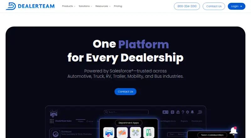 DealerTeam's website