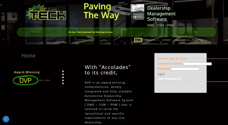 Dealer TECH DVP's website