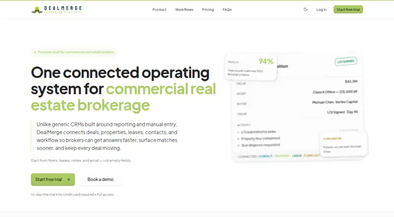 The DealMerge homepage