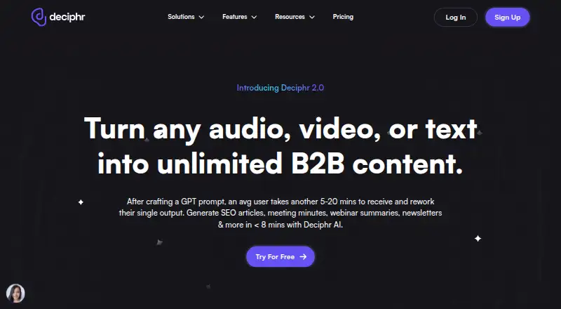 Deciphr's website