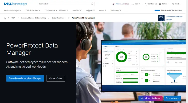 Dell PowerProtect Data Manager's website