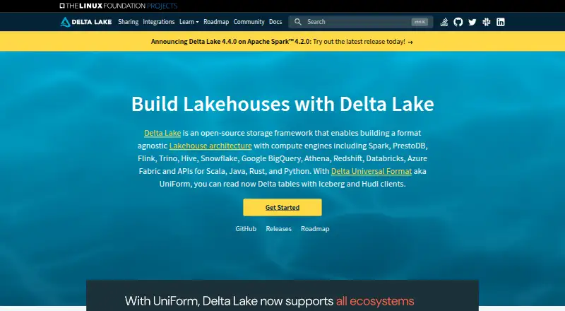 The Delta Lake homepage