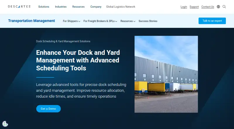 Descartes Dock Appointment Scheduling's website