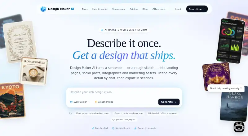 Design Maker AI's website