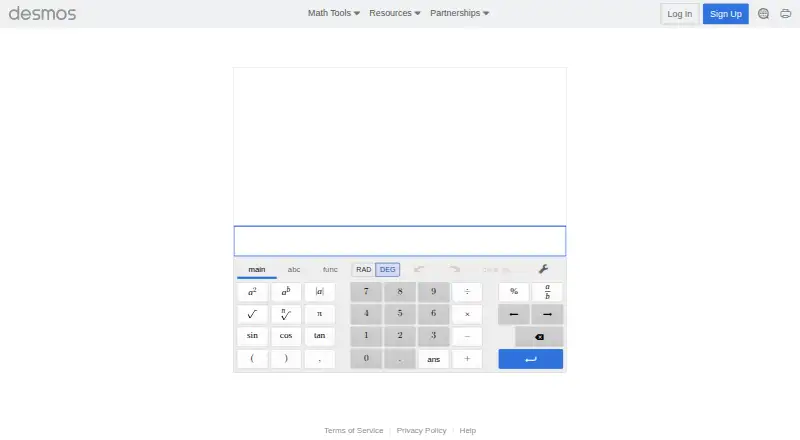 Desmos Scientific Calculator's website