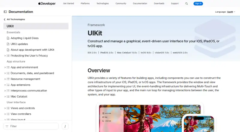 UIKit's website