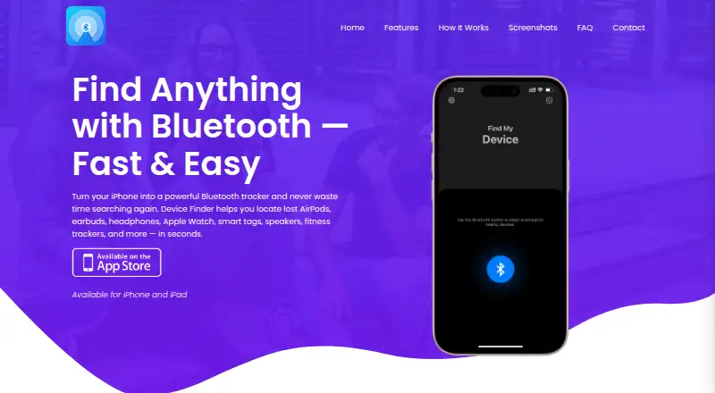Device Finder: Bluetooth Scanner's website