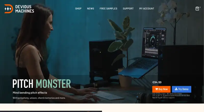 Devious Machines Pitch Monster's website