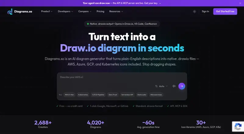 Diagrams.so's website