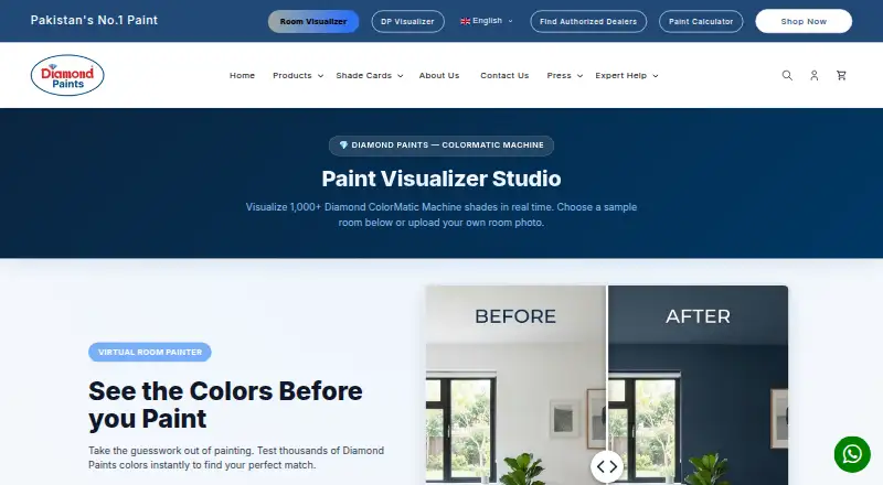 Diamond Paints Visualiser's website