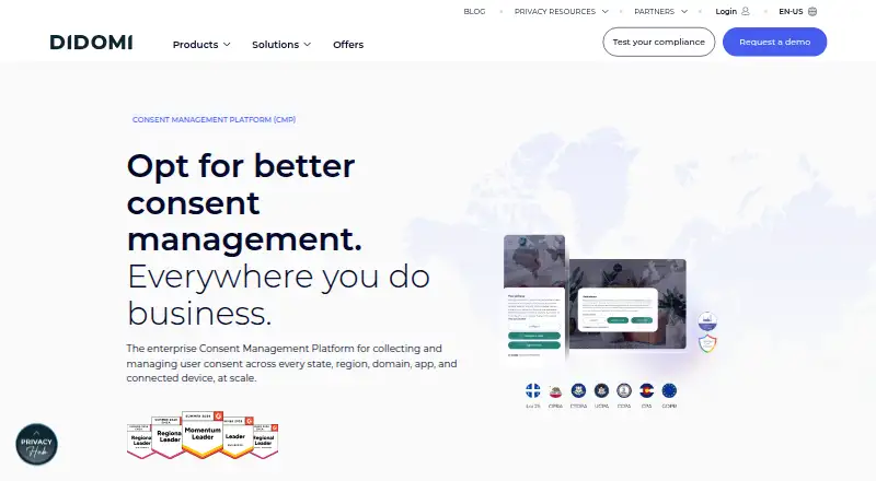 The Didomi Consent Management Platform homepage