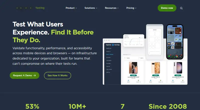 Digital.ai Continuous Testing's website