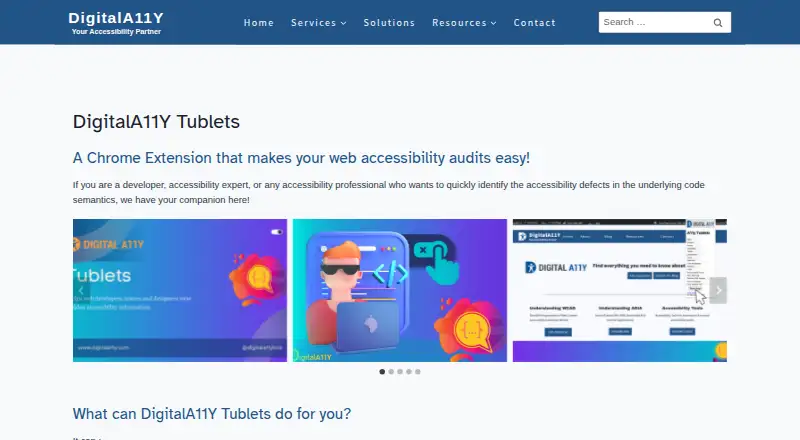 DigitalA11Y Tublets's website