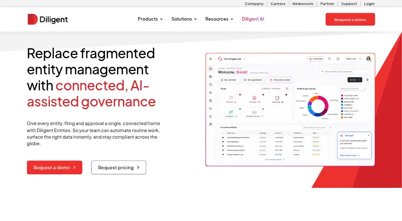 Diligent Entities's website