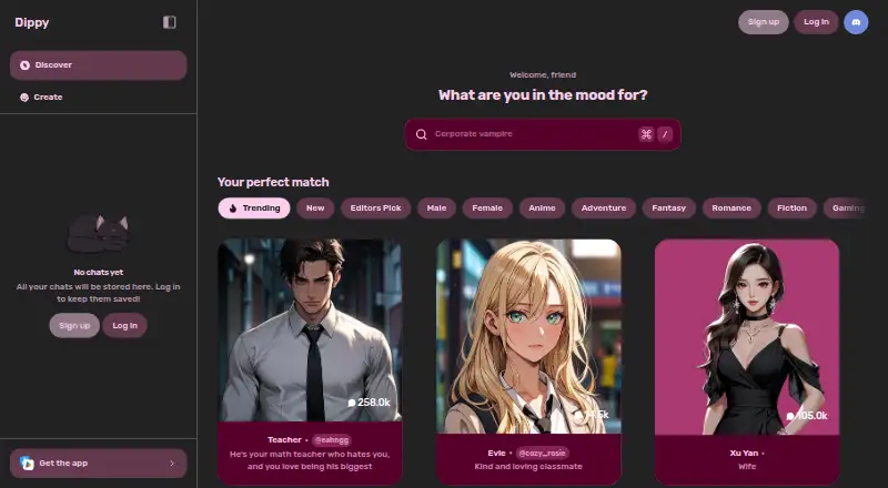 Dippy AI's website
