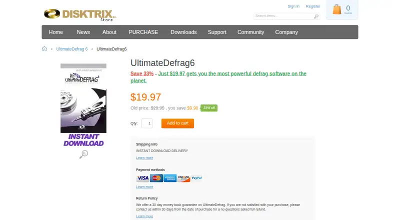 UltimateDefrag 6's website