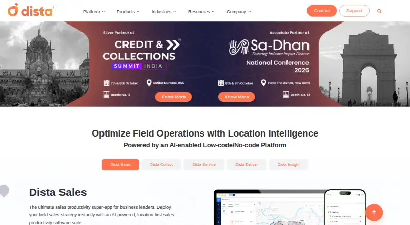 The Dista Service homepage