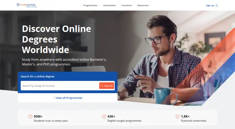 The DistanceLearningportal homepage
