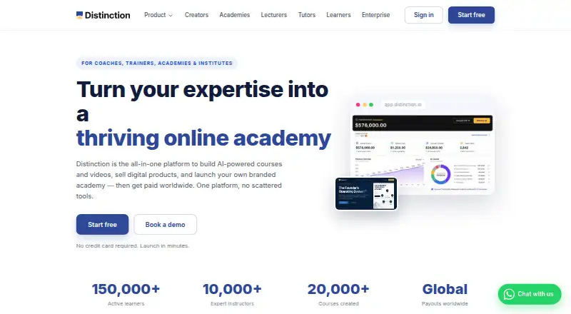 Distinction's website